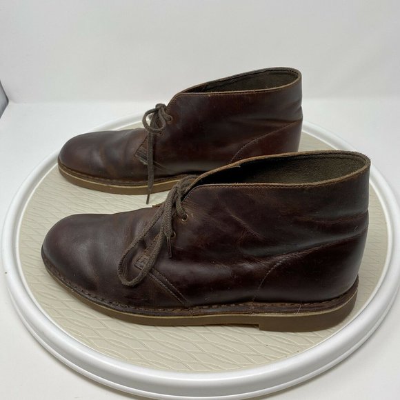 Clarks Men Desert Boots 11 Brown Leather Lace Up Ankle Boot Shoes Distressed main image 6